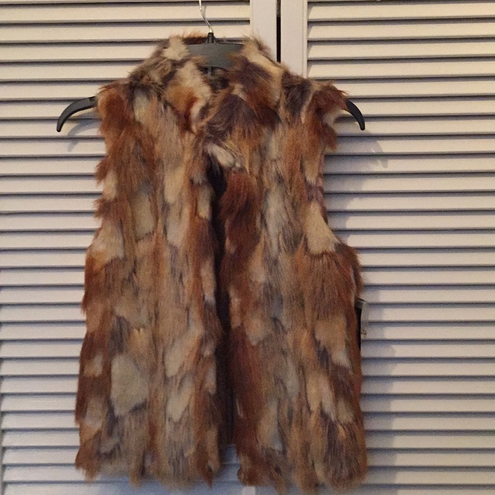 Multi toned Faux fox vest